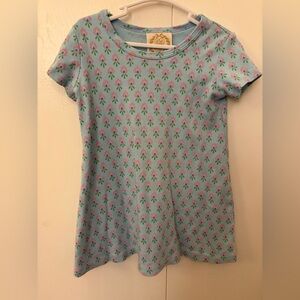 The Beaufort Bonnet Company Blue and Pink Floral Kids Tee